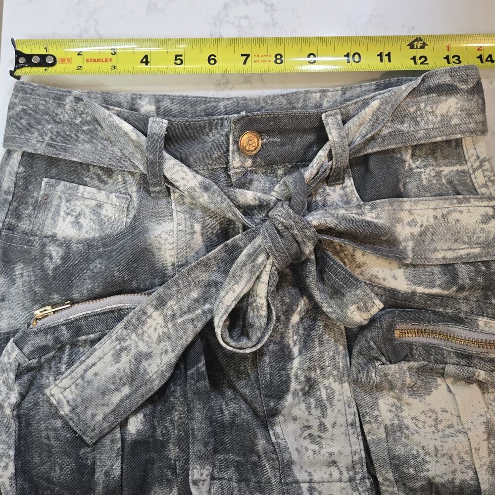 Madonna & Co Festival Utility mini skirt Belt Pocket Belt Gray Acid Wash‎ Boho - Picture 5 of 11